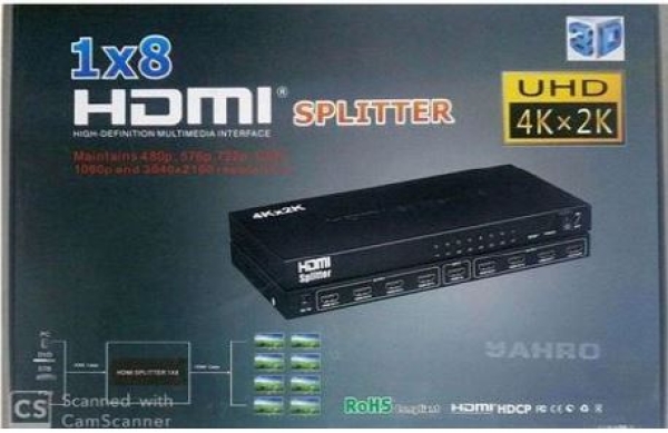 SPLITER HDMI 1X8 SALIDAS 4K 3D FE-124 CAJA PLOMA