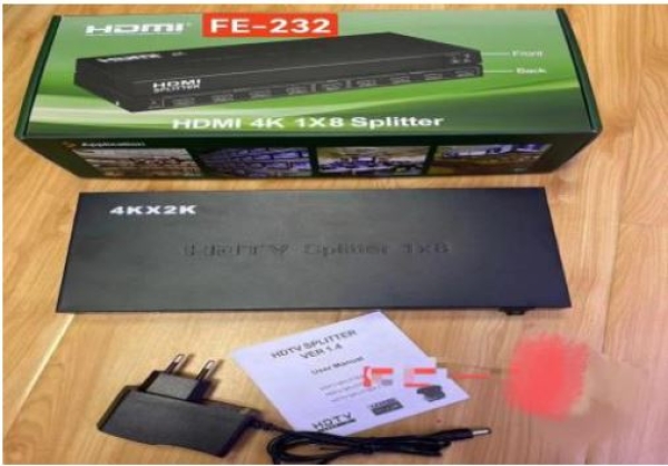SPLITER HDMI 1X8 SALIDAS 4K 3D FE-232 CAJA VERDE