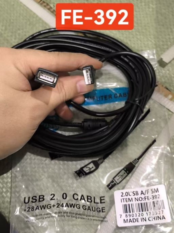 CABLE EXTENSION DE 5MT USB HEMBRA-MACHO BOLSA FE-392