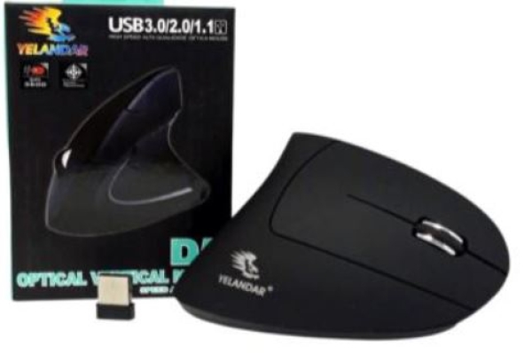 MOUSE ERGONOMICO INHALAMBRICO NEGRO RECARGABLE  D5