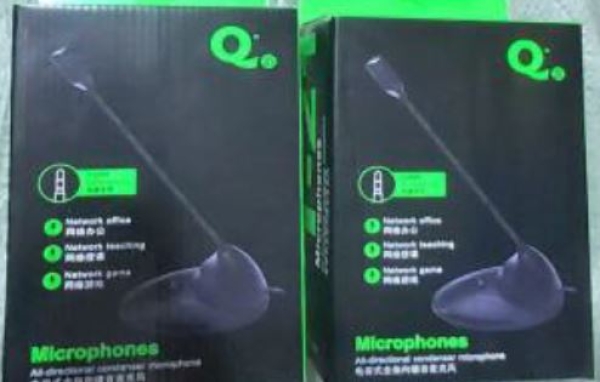 MICROFONO T21 P/PC CON AUXILIAR CAJA VERDE CON NEGRO FE-124
