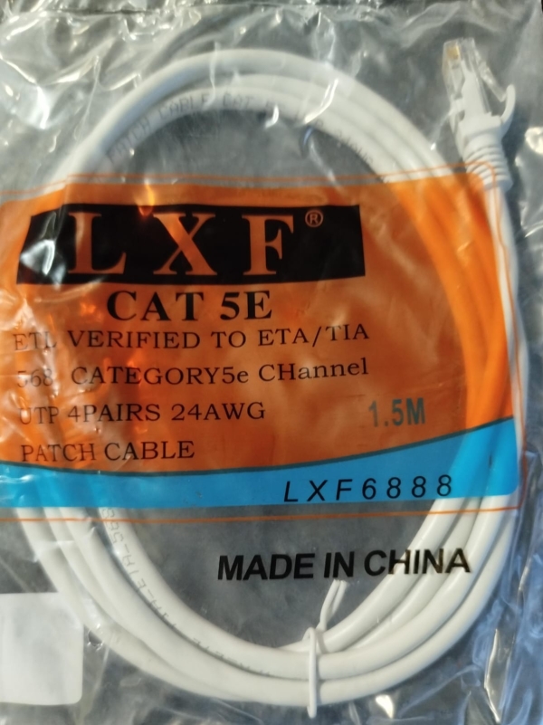 CABLE DE RED DE 1.50MT CAT.5  BLANCO