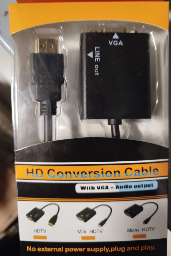 C- CONVERTIDOR HDMI-VGA CAJA NARANJA HM-026