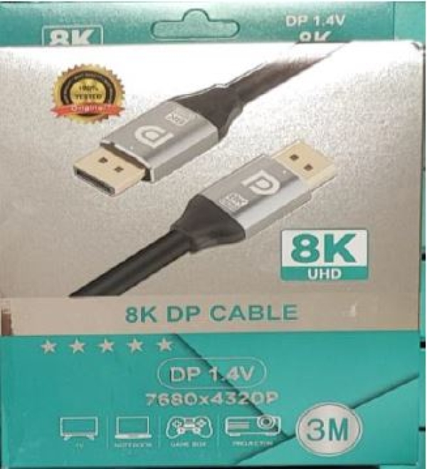 CABLE DP-DP DE 3MT 2.1 8K CAJA VERDE