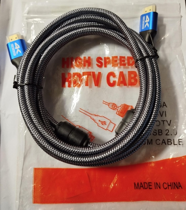 CABLE HDMI PREMIUM MALLA DE 1.5MT 4K CAJA MORADA