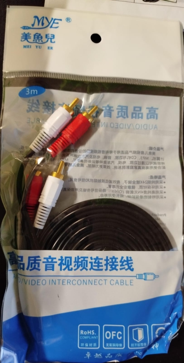 CABLE 2X2RCA DE 3MT