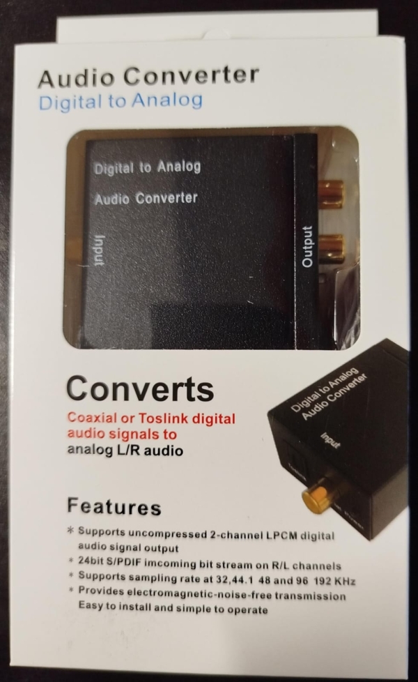 CONVERTIDOR OPTICO A RCA+AUDIO 3.5 FE-201