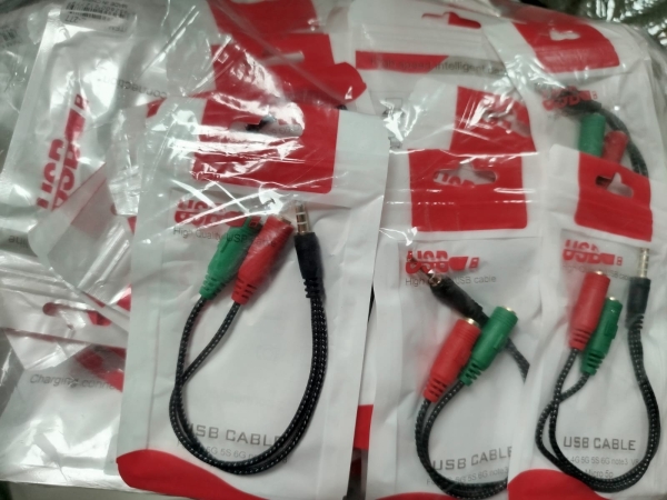 AUDIO PC 1X2 MACHO A HEMBRA FE-277 BOLSA ROJA