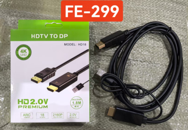 CABLE DP HDMI 1.8MT FE-299 CAJA VERDE