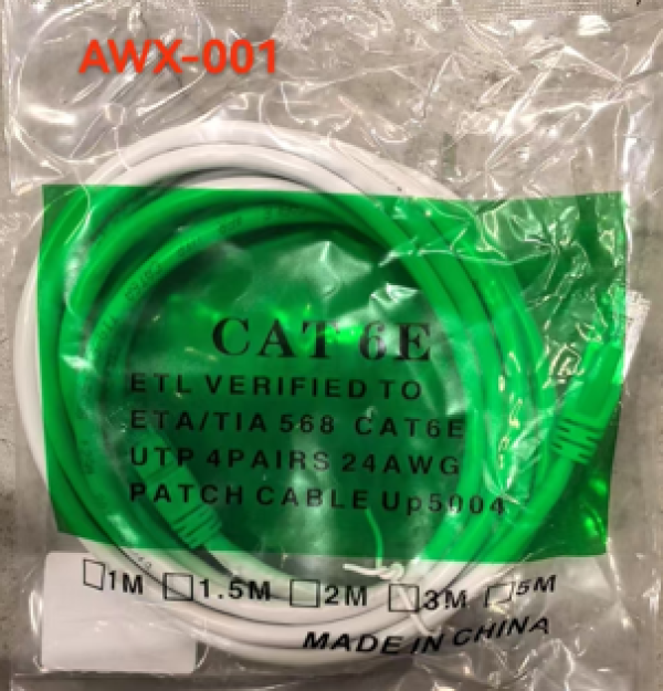 CABLE DE RED DE 3MT CAT.6  BLANCO AWX-001