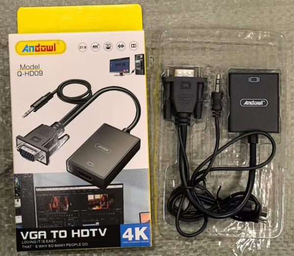 ADAPTADOR VGA HDMI Q-HD09 CAJA AMARILLA