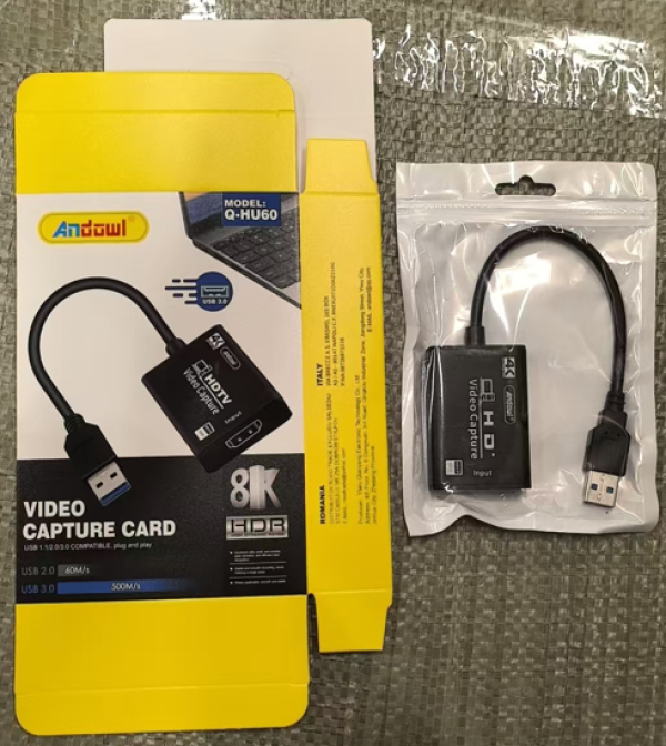 CAPTURADOR DE VIDEO HDMI ENTRADA USB Q-HU60 CAJA AMARILLA