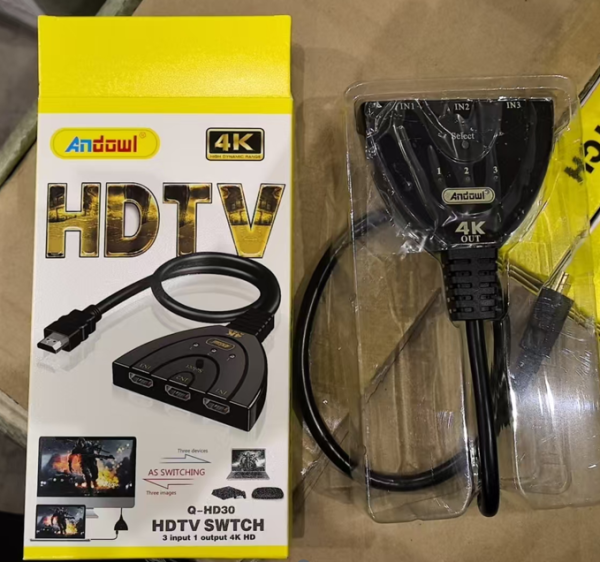 SWICHT HDMI 1X3 SALIDA CAJA AMARILLA Q-HD30