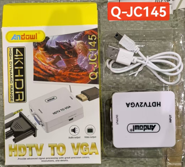 CONVERTIDOR HDMI VGA CAJA AMARILLA Q-JC145