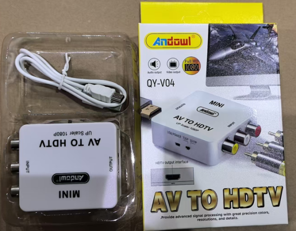 CONVERTIDOR RCA A HDMI CAJA AMARILLA QY-V04