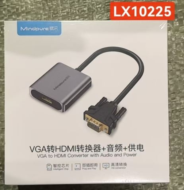 ADAPTADOR VGA HDMI CAJA BLANCA LX-10225 MINDPURE