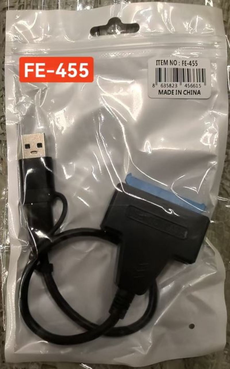 SATA USB + TIPO C FE-455 BOLSA