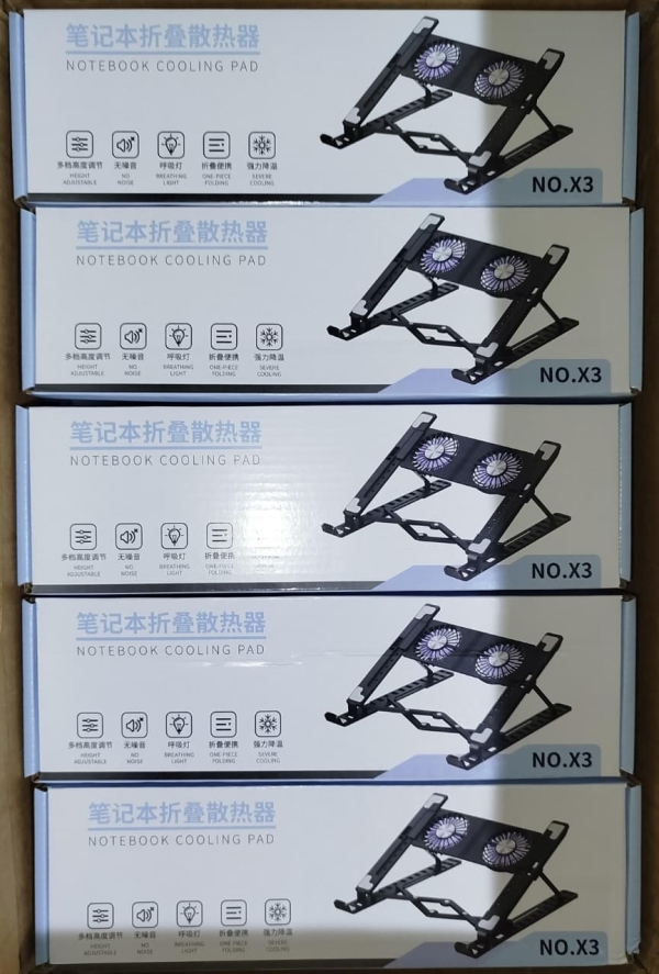 SOPORTE PARA LAPTOP DELGADO 2 VENT CAJA CELESTE