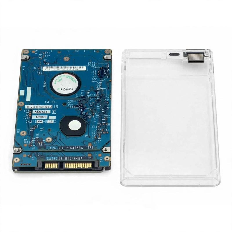 CASE TRANSPARENTE  PARA DISCO DURO 2.5 CAJA ROJA