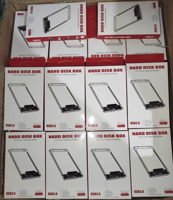 CASE TRANSPARENTE  PARA DISCO DURO 2.5 CAJA ROJA