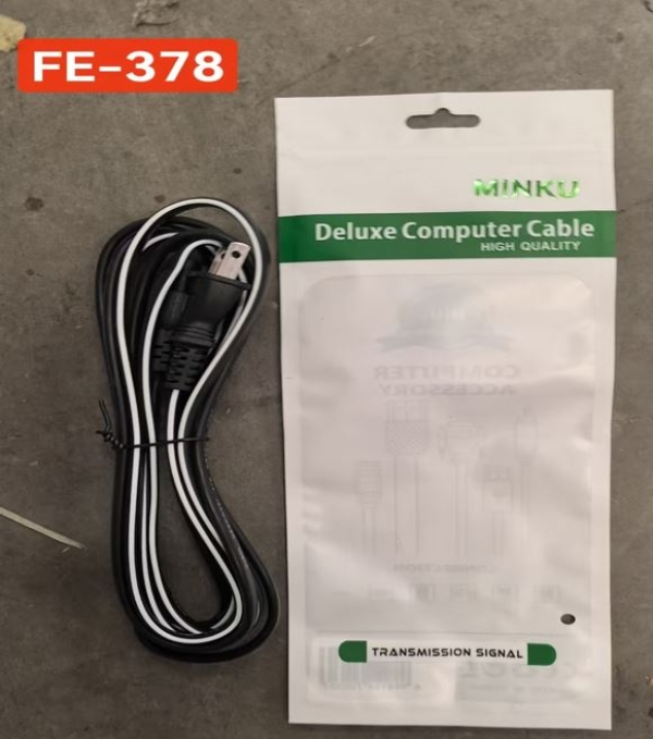 CABLE DE RADIO TIPO 8 3MT  RECTO FE-378 RAYAS BLANCAS MINKU