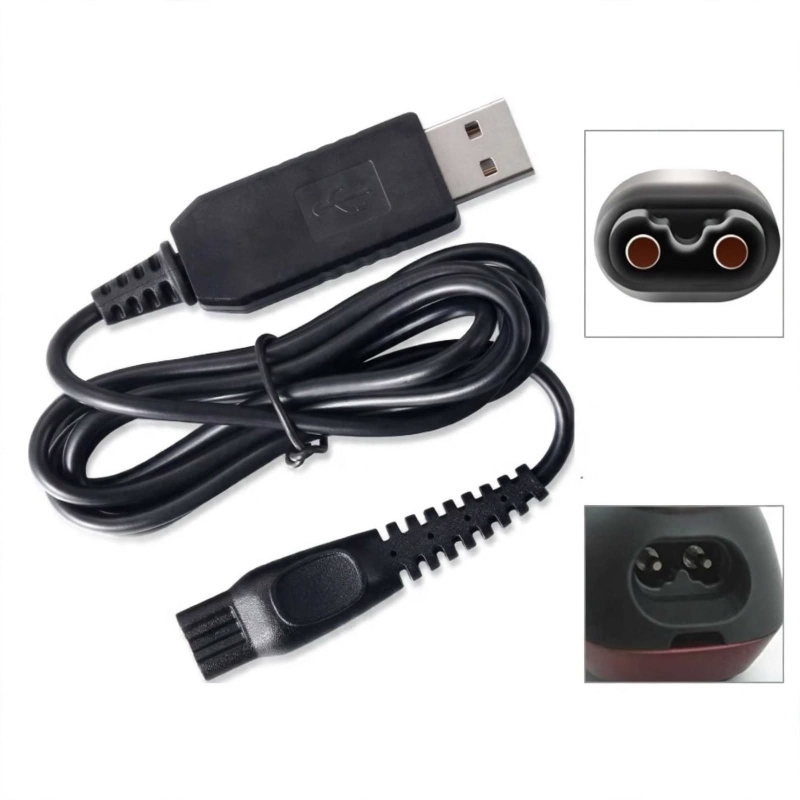 CABLE CARGADOR USB PARA AFEITADORA PHILIPS HQ8505 15V 5.4W AWX-046 MINKU - COMPATIBLE HQ7120 RQ1150 RQ1296 PT720 S7370 - 2 PINES - CARGA RÁPIDA