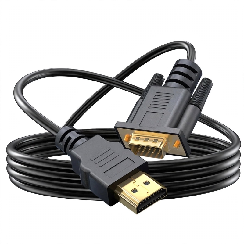 CABLE HDMI A VGA 1.8 METROS - ADAPTADOR CONVERTIDOR HDMI MACHO A VGA MACHO - 1080P@60HZ - PLUG AND PLAY