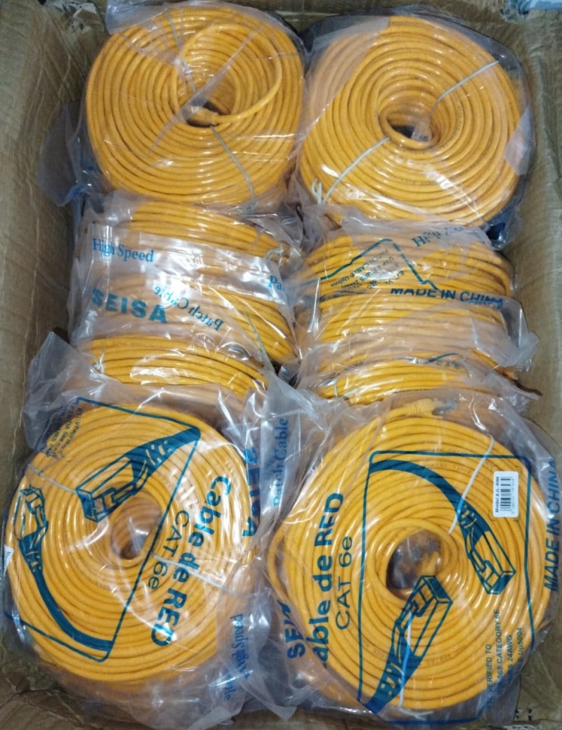CABLE RED CAT 6E 50MT AMARILLO