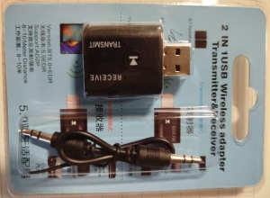 BLUETOOTH USB EMISOR - RECEPTOR 5.0 BLISTER AZUL CON BOTON FE-045