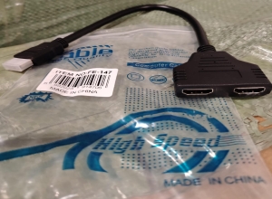 ADAPTADOR SPLITER HDMI 1X2 FE-147 CABLE BOLSA