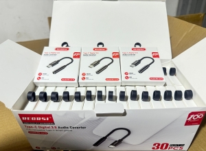 ADAPTADOR TIPO C A JACK AUDIO 3.5MM CAJA ROJA