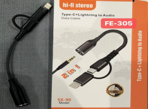 JACK AUDIO A TIPOC / IPHONE 2EN1 FE-305 CAJA ANARANJADO