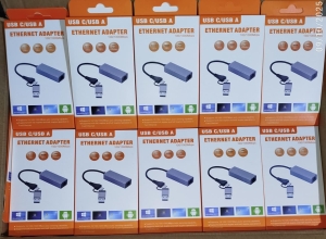 ADAPTADOR ENTRADA TIPO C Y USB A RED RJ45 FE-356 C/NARANJA