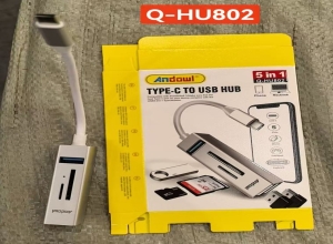 HUB TIPO C + LECTOR DE MEMORIA 5EN1 Q-HU802 CAJA AMARILLA