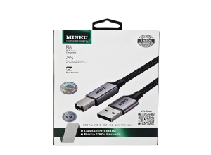 CABLE IMPRESORA 5MT EN MALLA CAJA MINKU AWX-045