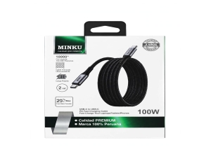 CABLE TIPO C A TIPO C EN MALLA 2MT MINKU AWX-048