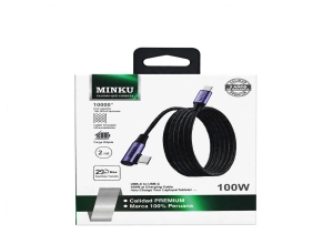 CABLE TIPO C A TIPO C CODO  EN MALLA 2MT MINKU AWX-049