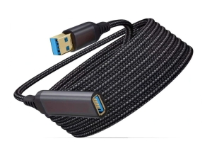 CABLE EXTENSION USB 3.0 MACHO A HEMBRA 1.5MT TRENZADO NEGRO 5GBPS MINKU