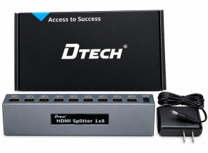 SPLITTER DIVISOR HDMI 1X8 DTECH DT-7148A 4K 2K 3D CEC HDCP 1.4 3.4GBPS 1080P 8 PUERTOS SALIDA METAL 15M