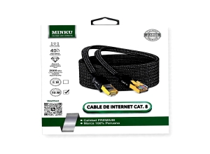 CABLE DE RED ETHERNET MALLA CAT8 10METROS - PATCH CORD UTP RJ45 10M  FE-451